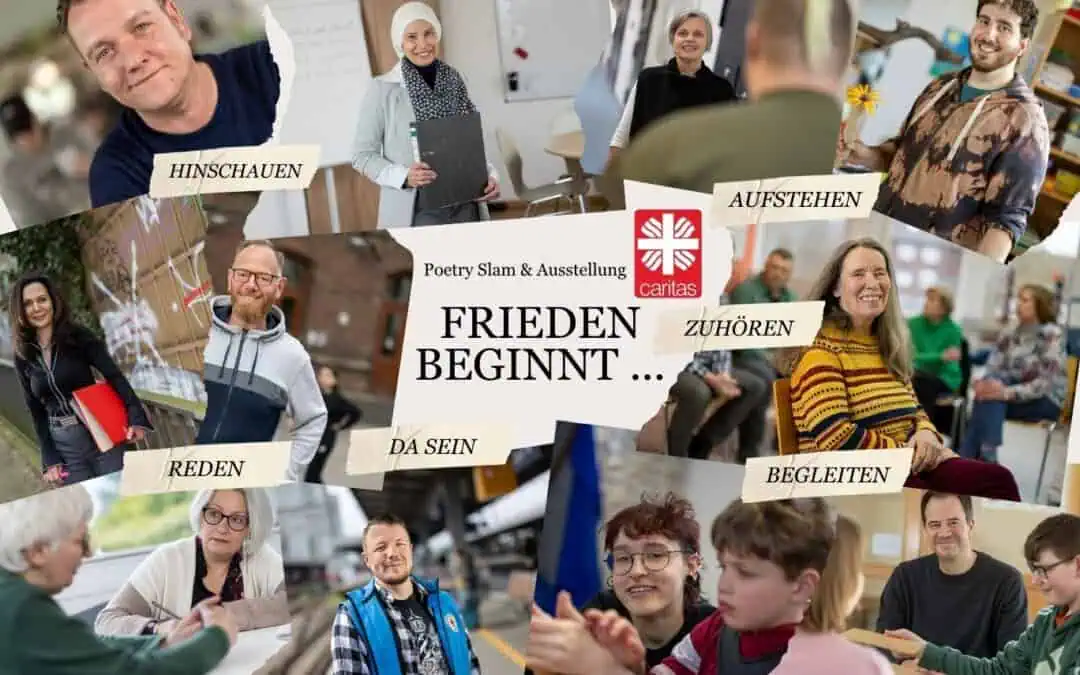 “Frieden beginnt …” – Poetry Slam & Foto-Ausstellung in der VHS Essen | 30.10.2024